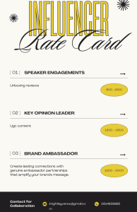 Rate card